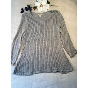 Lucky Brand Womens Gray loose Knit Sweater S Cottagecore LagenLook Y2K